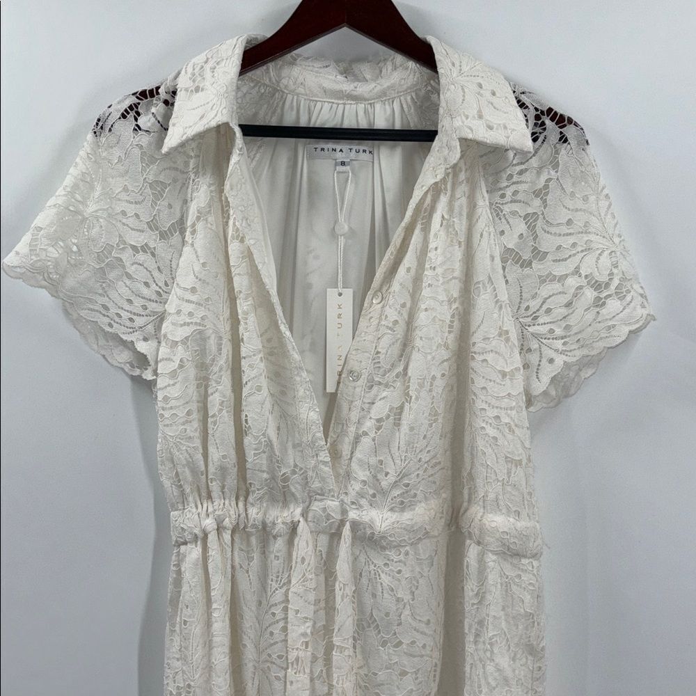 Trina Turk White Lace Midi Dress - Picture 3 of 13